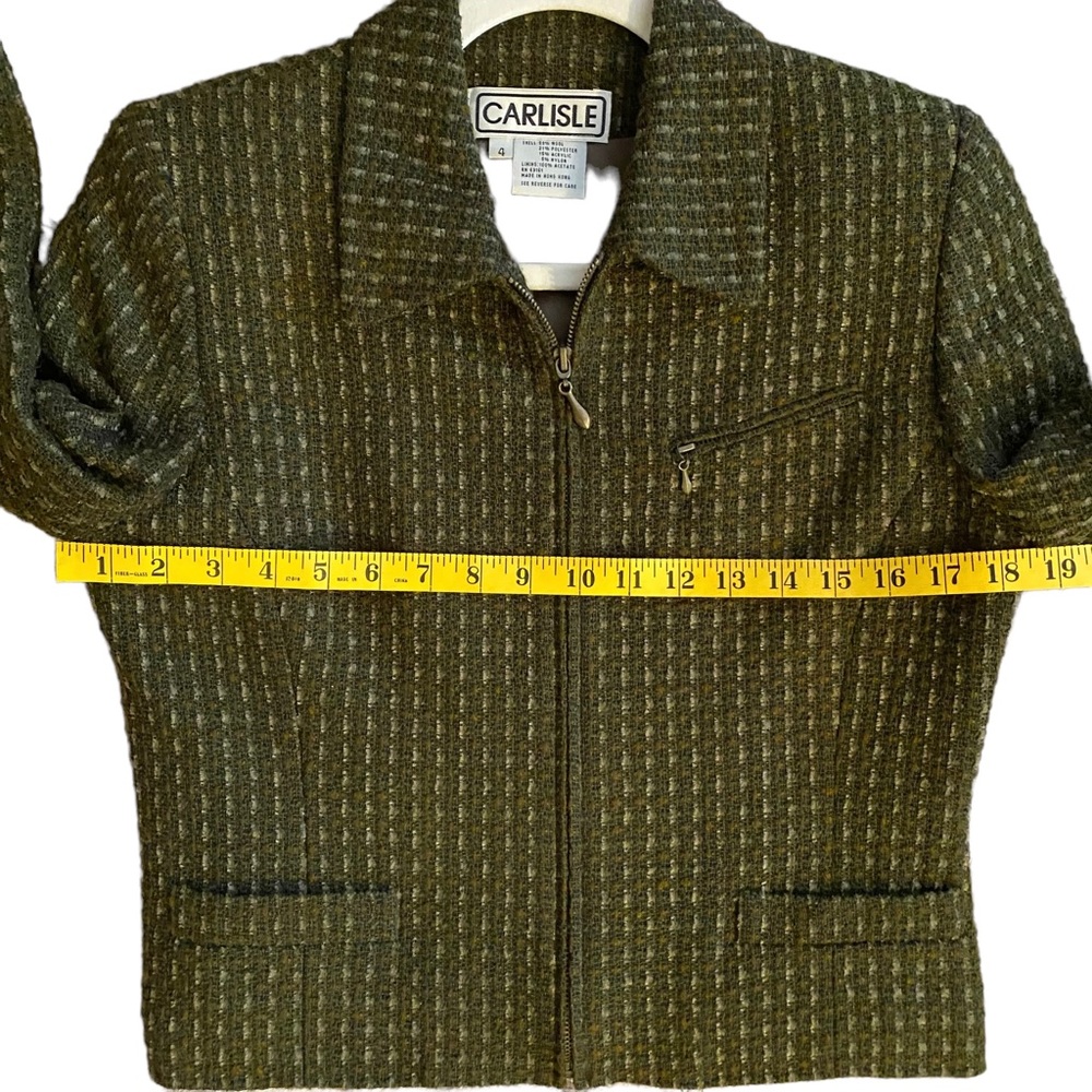 VINTAGE CARLISLE WOOL ZIP JACKET SZ 4 - Picture 11 of 16